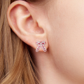 wholesale 925 Sterling Silver Pink Star Bow Stud Earrings For Women Girls-0-3