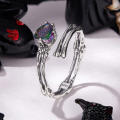 wholesale S925 Silver Adjustable Skull Heart Open Ring For Halloween Wholesale-0-4