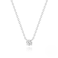 wholesale S925 Sterling Silver Super Sparkling Moissanite Classic Single Zircon Pendant Collarbone Chain, Korean Style Minimalist High-end Necklace For Women-0-6