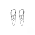 wholesale S925 Sterling Silver Geometric Trendy Tassel Crystal Ear Climber Earrings, Hot-selling In Europe And America-0-3