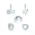 wholesale 925 Sterling Silver Butterfly Heart Rainbow Opal Cubic Zirconia Dangle Charms For Bracelet-0-0