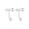 wholesale S925 Sterling Silver French Bicolor Marquise Crystal & Rhinestone Reversible Stud Earrings-0-4