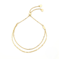 wholesale S925 Sterling Silver Double Layer Adjustable Everyday Basic Chain Bracelet For Women-0-0