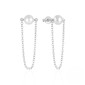 wholesale 925 Sterling Silver Hot-sell Pearl And Zircon Drop Earrings With Chain Tassel-0-7