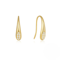 wholesale S925 Sterling Silver Rhinestone Teardrop Ear Climber Ear Cuff, An Elegant And Trendy European-style Ear Hook-0-0