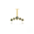 wholesale S925 Sterling Silver Geometric Moss Agate Flat Head Threaded Vertical Ear Cartilage Stud, A Hot-selling-0-8