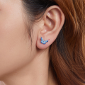 wholesale 925 Sterling Silver Blue Butterfly Cubic Zirconia Stud Earrings For Women-0-3