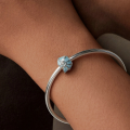 wholesale S925 sterling silver blue conch shell bead bracelet, ocean-style loose beads jewelry-0-3
