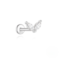 wholesale S925 Sterling Silver Classic Zircon-studded Flat Head Threaded Ear Cartilage Piercing Earrings-0-9