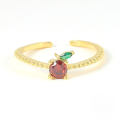 wholesale S925 Sterling Silver Miniature Zircon Fruit Ring, A Trendy And Creative Ins-style Ring, Popular In Europe And America-0-9