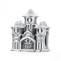 wholesale S925 sterling silver heart fairy tale castle beaded oxidized versatile loose beads jewelry-0-0