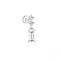 wholesale Sterling Silver With Rhinestones, Tassel, Threaded Flat-back Ear Bone Stud Earrings,。-0-8