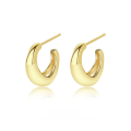 wholesale Metal 925 Silver Retro C-shaped Ear Studs For Women,ins。-0-0