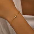 wholesale S925 Silver New Rhinestone Cross Paperclip Bracelet, A Trendy And Elegantdesign Withdetails-0-2