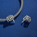 wholesale 925 Sterling Silver Halloween Skeleton Finger Beads Charms for Jewelry Making-0-2