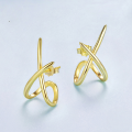 wholesale S925 Sterling Silver Trendy Line Letter Earring Wholesale Fashion Earring-0-1