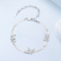 wholesale 925 Sterling Silver Butterfly Anklet For Women Adjustable Snake Chain Ankle Bracelet-0-4
