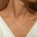 wholesale S925 Sterling Silver Classic Heart Full Zircon Fashion Versatile Necklace Korean Style Minimalist Design Luxury Advanced Collarbone Chain-0-1
