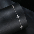 wholesale S925 silver Lucky Four-Leaf Clover Sparkling Moissanite Bracelet Simple Luxury-0-2