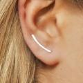 wholesale S925 Sterling Silver Ins Minimalist Line Ear Hook Earrings,。-0-1