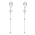 wholesale S925 Sterling Silver Fashion Tassel Starlight Earrings With Inlaid Crystals-0-4