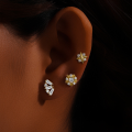 wholesale S925 Sterling Silver Flat-back Push-piercing Exquisite Zircon Earrings, European-american Style-0-2