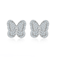wholesale S925 Sterling Silver Butterfly Earring Jewelry Set Including Ring Necklace Earrings-undefined