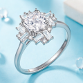 wholesale S925 Sterling Silver 12ct 5A Cubic Zirconia Square Statement Ring, Luxury Style-0-3