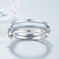 wholesale Sterling silver S925 three-ring band ring, minimalist tail ring design jewelry-0-2