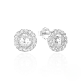 wholesale 925 Sterling Silver New Classic Minimalist Round C-shape Zircon Stud Earrings, Korean Style-0-7