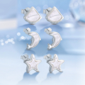 wholesale S925 Sterling Silver Marine Animal Series Opal Earrings, Original Niche Design For Women Wholesale-0-1