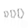 wholesale S925 Sterling Silver Wave-shaped Zircon Inlaid High-end Earring Ear Clasp Set, Popular On Ins-0-4