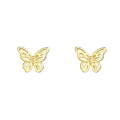 wholesale 18k Gold Plated S925 Sterling Silver Light Luxury Hollow Butterfly Earrings For Women, Fashionable And Elegant, Versatile Plain Silver Earrings-0-0