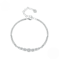 wholesale 925 silver plated white gold, light luxury moissanite bracelet, fashionable women's accessory-0-0