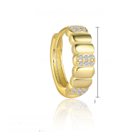 wholesale S925 Sterling Silver Geometric Zircon Earrings For Women, Minimalist French Style-E4833-Gold/Pair 925 Silver