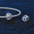 wholesale 925 Silver Heart Beads Bracelet - Day-Night Blue Starry Summer Glitter-0-2