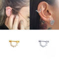 wholesale S925 Sterling Silver Micro-paved Zircon U-shaped Earring, Soft Ear Cartilage Stud, Popular In Europe And America-0-3