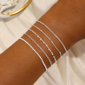 wholesale S925 Sterling Silver Women's Chain Side Link Diy Bracelet,ins。-0-2