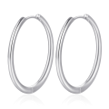 wholesale Sterling silver S925 polished plain hoop earrings, bold style, high-end-0-1