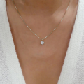 wholesale S925 Sterling Silver Cross-border Hot-selling Simple Ins Style Single Zircon Four-prong Pendant Necklace-0-3