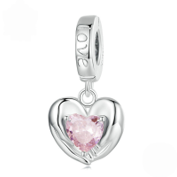 wholesale "S925 sterling silver heart-shaped beads, love series, DIY jewelry charms."-undefined