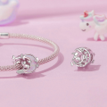 wholesale 925 silver plated white gold animal charm bracelet with rainbow opal moon cat beads-0-2