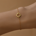 wholesale S925 Sterling Silver Minimalist Four-leaf Clover Openwork Bracelet, Korean Style Viral Accessory-0-2