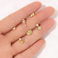 wholesale S925 Sterling Silver Octagonal Opal Zircon Accent Versatile Earrings For Women-0-3