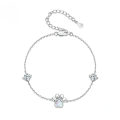 wholesale 925 Sterling Silver Paw Print White Opal Cubic Zirconia Bracelet For Women-0-0