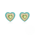 wholesale 925 Sterling Silver New Heart-shaped Colorful Zircon Enamel Drop Earrings,-0-8