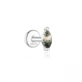 wholesale S925 Sterling Silver Oval Cat's Eye Agate Flat Head Threaded Ear Cartilage Stud-0-8