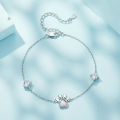 wholesale 925 Sterling Silver Paw Print White Opal Cubic Zirconia Bracelet For Women-0-1