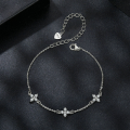 wholesale S925 silver Lucky Four-Leaf Clover Sparkling Moissanite Bracelet Simple Luxury-0-3