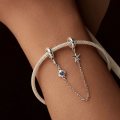 wholesale Metal: Ocean starfish silicone safety chain bracelet with S925 sterling silver platinum-plated beads-0-3